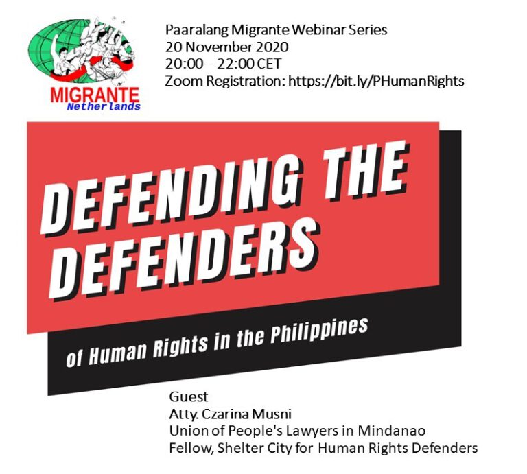 PAARALANG MIGRANTE: Webinar on Defending the Defenders of Human Rights in the Philippines