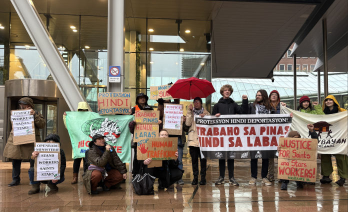 Protest action in front of the Openbaar Ministerie